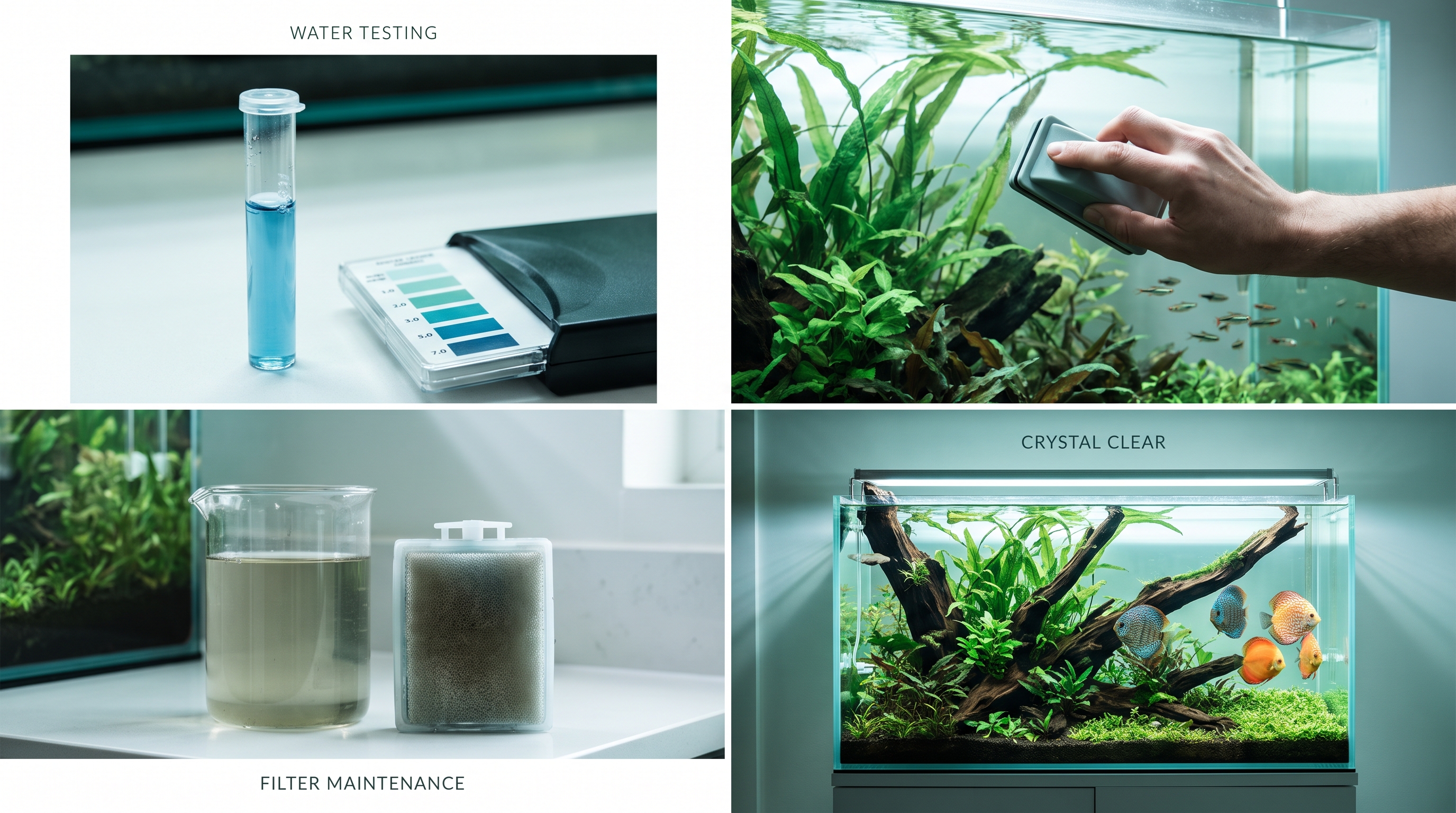 A new freshwater aquarium with cloudy, milky water during a bacterial bloom